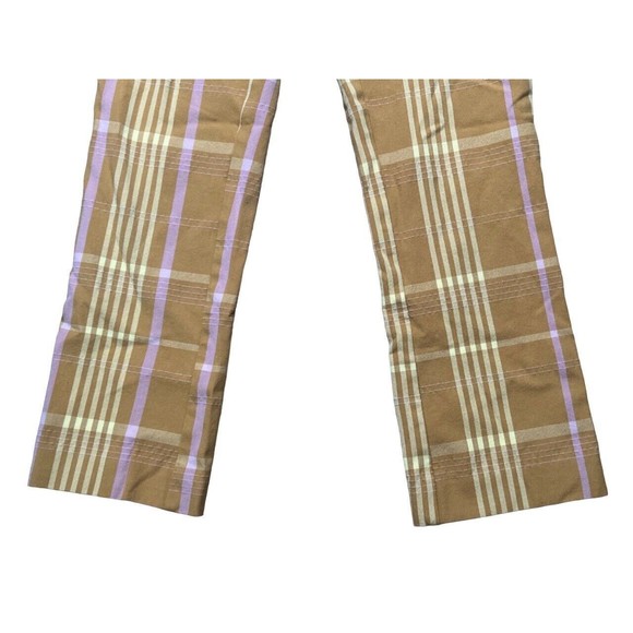 Anthropologie Yellow Plaid Boot Cut Pants - Picture 4 of 15